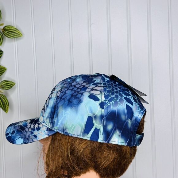 Kryptek American Flag USA Patch Hat OS Adjustable Blue White Green Kaleidoscope - Picture 5 of 11